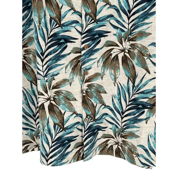 John Blair Men's Button Down Shirt Tropical Colorful Blue Beige S/S Size 3XL - Picture 6 of 14